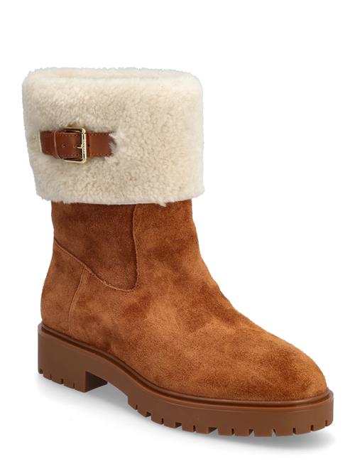 Lauren Ralph Lauren | Allyson Shearling & Suede Lace-Up Bootie | 38