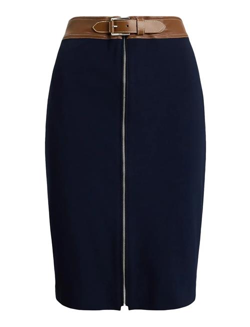 Lauren Ralph Lauren | Faux-Leather-Trim Ponte Pencil Skirt | 40