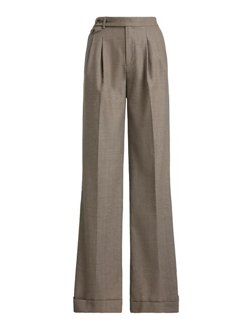 Lauren Ralph Lauren | Pleated Wool Herringbone Wide-Leg Pant | 40