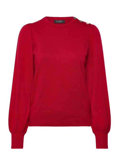 Lauren Ralph Lauren | Button-Trim Puff-Sleeve Sweater | XS