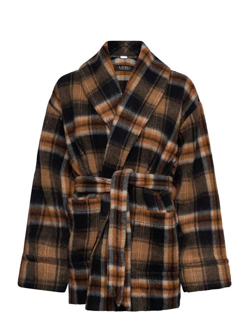 Lauren Ralph Lauren | Plaid Wool-Blend Shawl-Collar Wrap Coat | L