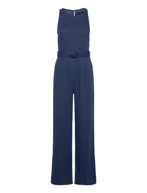 Mango | Flowy Denim Jumpsuit With Belt | S