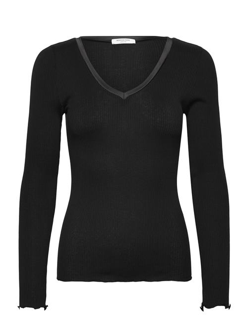 Rosemunde | Rwbeatha Silk V-Neck Satin Tape T-S | M