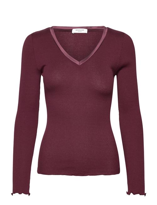 Rosemunde | Rwbeatha Silk V-Neck Satin Tape T-S | XS