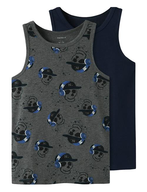 name it | Nkmtank Top 2P Dark Grey Mel Skull Noos | 86