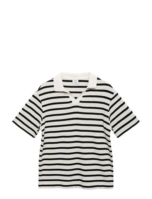 Mango | Striped Textured Knitted Polo Shirt | M