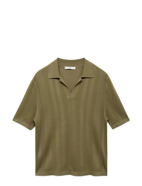 Mango | Ribbed Knit Polo Shirt | S