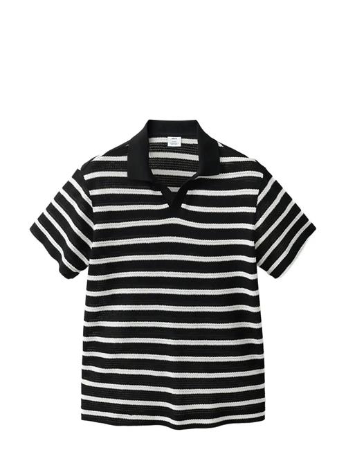 Mango | Striped Braided Knit Polo Shirt | M