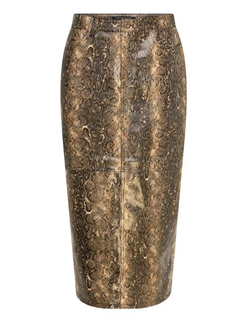 French Connection | Brandy Snakeskin Pu Midi Skirt | 42