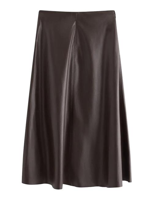 Lindex | Utsvängd Midikjol I Läderimitation | XL