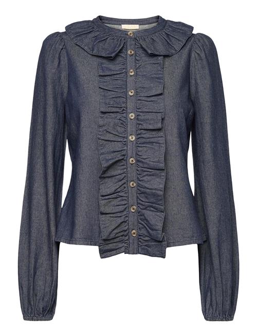 by Ti Mo | Denim Flounce Blouse | L