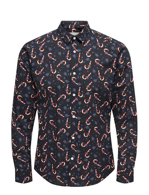 ONLY & SONS | Onself Xmas Aop Slim Poplin Ls Shirt | XS