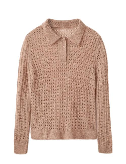 Mango | Openwork Knitted Polo-Neck Sweater | S