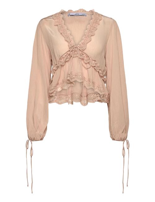 Mango | V-Neck Blouse With Lace Trim | S