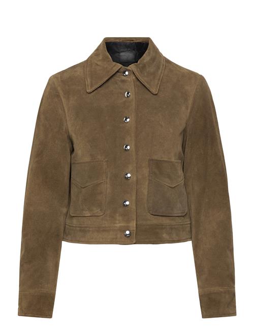 Mango | Suede Leather Jacket With Buttons | XS