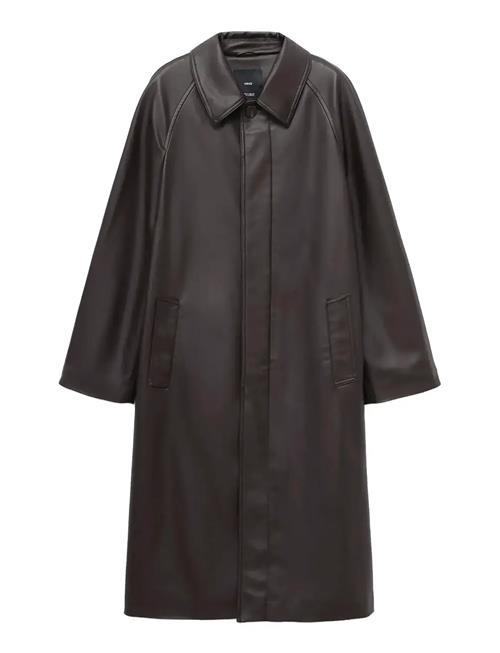 Mango | Long Faux-Leather Trench Coat | S
