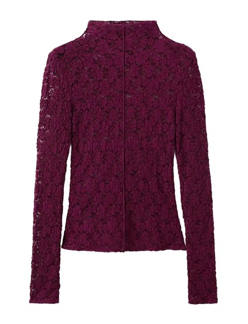 Mango | Lace Top With Perkins Collar | M