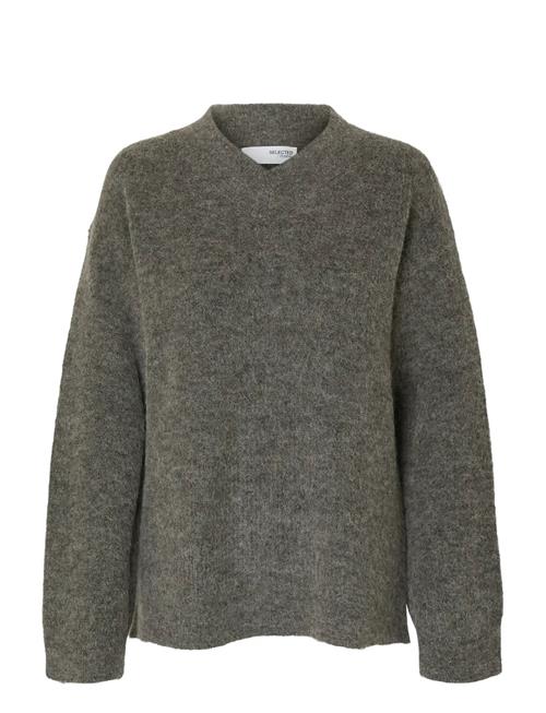 Selected | Slfsia Ras Ls Knit Long V-Neck Noos | XXL