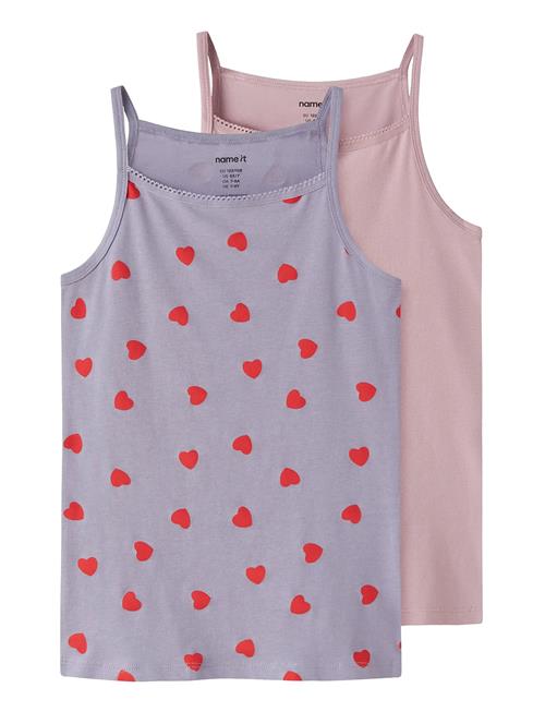 name it | Nkfstrap Top 2P Lavender Hearts Noos | 134-140