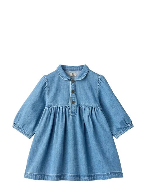 Copenhagen Colors | Organic Denim Dress W. Puff Sleeves | 128