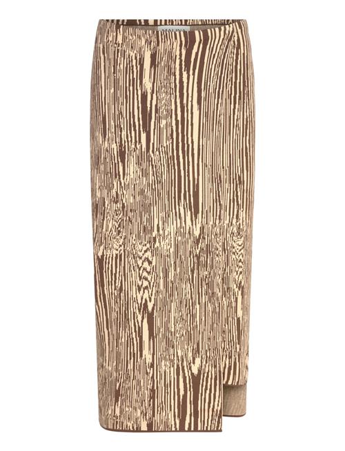 Malina | Lois Jacquard Knitted Wrap Midi Skirt | XL