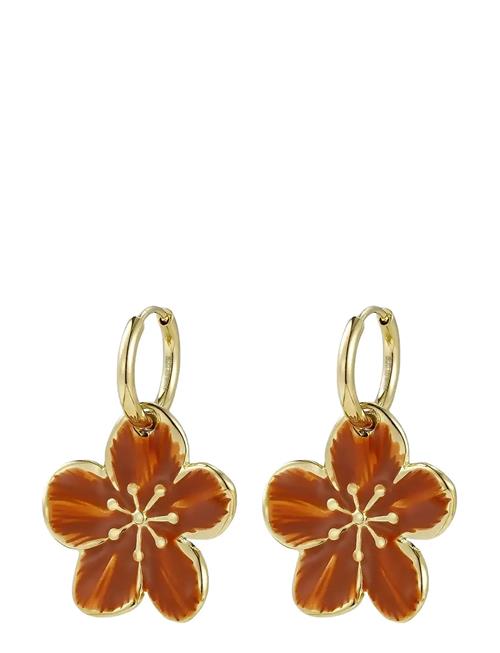 Bud to rose | Calista Enamel Earring Brown/Gold | ONE SIZE