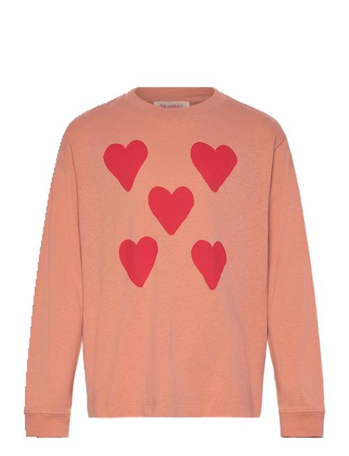 THE ANIMALS OBSERVATORY | Hearts Coral Dof Lonf Sleeve T-Shirt | 8 Y
