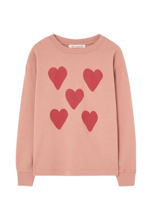 THE ANIMALS OBSERVATORY | Hearts Coral Dof Lonf Sleeve T-Shirt | 14 Y