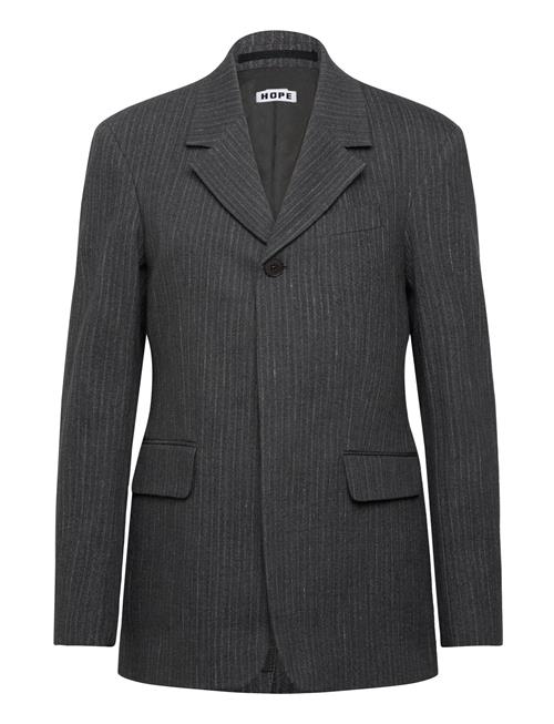 Hope | Fossil Blazer Textured Blue Grey Stripe-36 | 38