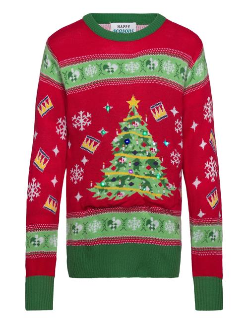 Happy Seasons | Christmas Tree Christmas Sweater Red | 11-12ÅR