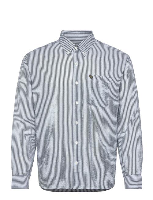 Abercrombie & Fitch | Ls Icon Curved Hem Seersucker Poplin | XS