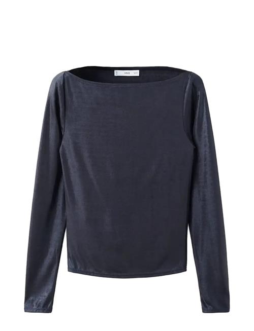 Mango | Metallic Boat-Neck Top | S