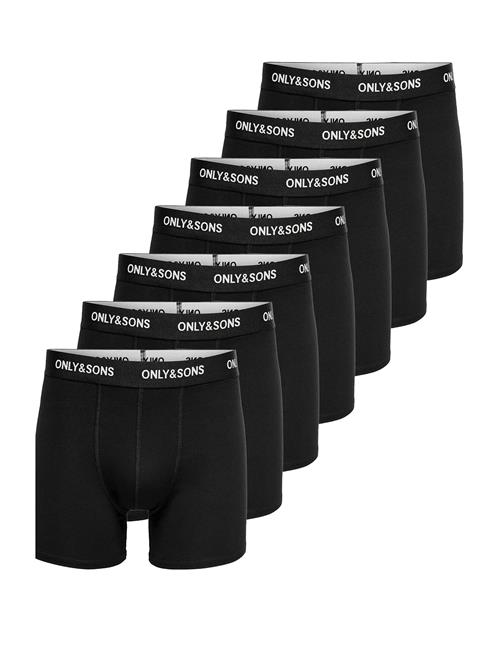 ONLY & SONS | Onsfitz Solid Black Boxer 7-Pack | M