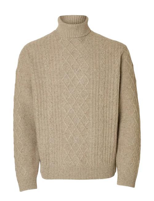 Selected | Slhneil Ls Knit Relaxed Cable Roll Neck | XXL
