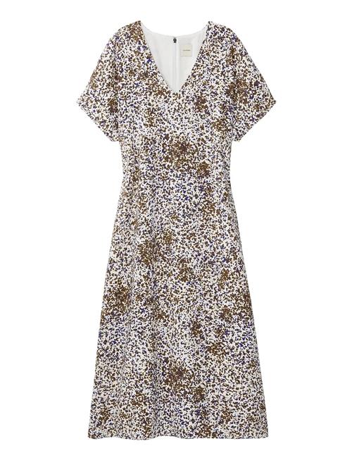Calvin Klein | Printed Crepe V Neck Ss Midi Dre | S