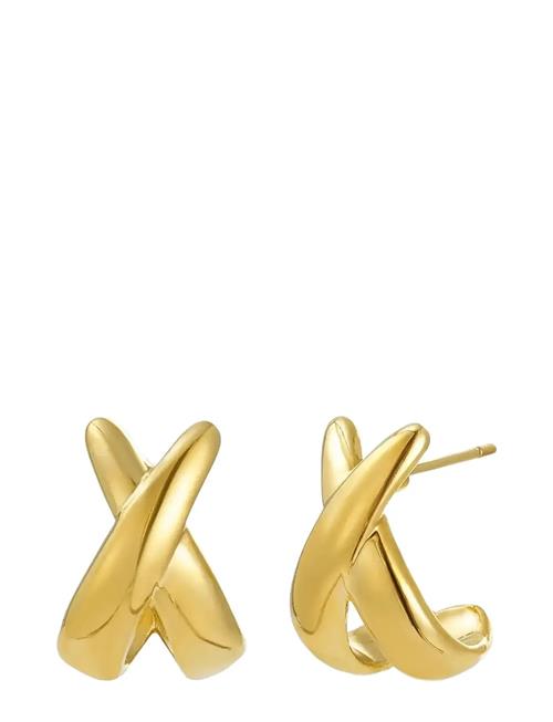 Bud to rose | Cross Earring Gold | ONE SIZE
