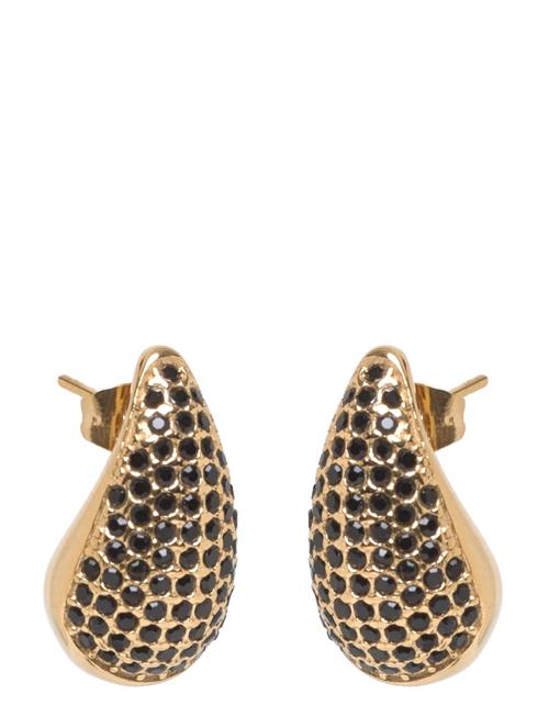 Bud to rose | Drop Crystal Stud Earring Black/Silver | ONE SIZE