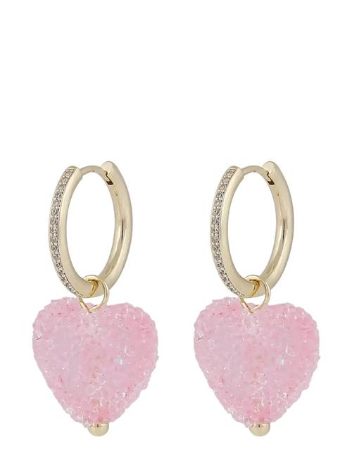 SNÖ of Sweden | Sugar Hearts Pendant Ear G/Pink - Onesize | ONE SIZE