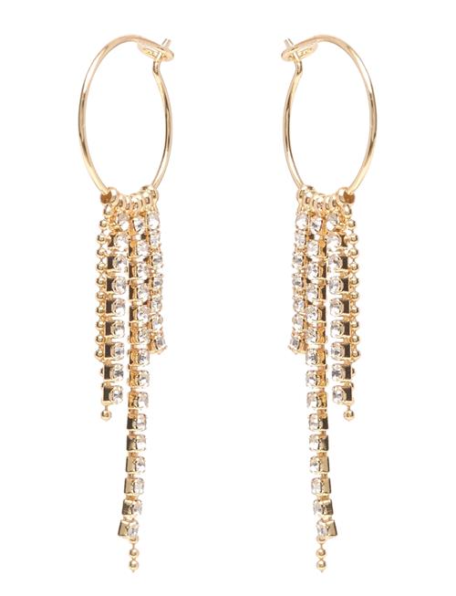 Pilgrim | Maja Crystal Waterfall Hoop Earrings Gold-Plated | ONE SIZE