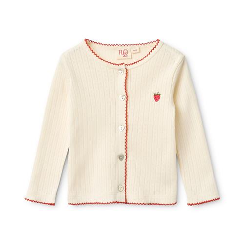 Flöss Flora Pointelle Cardigan Gentle Cream  Gentle Cream 98 cm  Creme  98 cm  kvinde