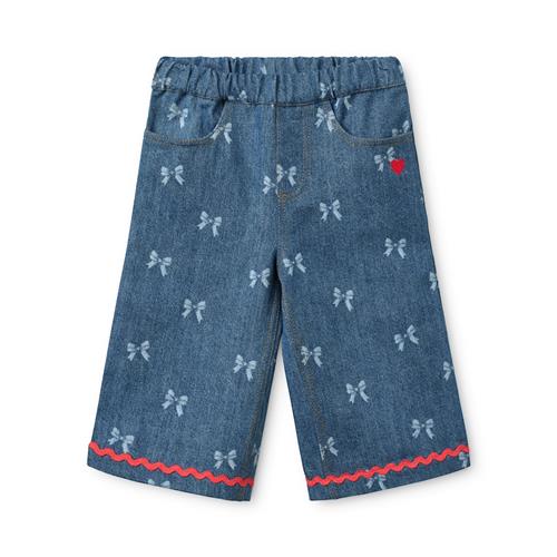 Flöss Eva Bukser Denim Blue Bow  Denim Blue Bow 116 cm  Blå  116 cm  kvinde