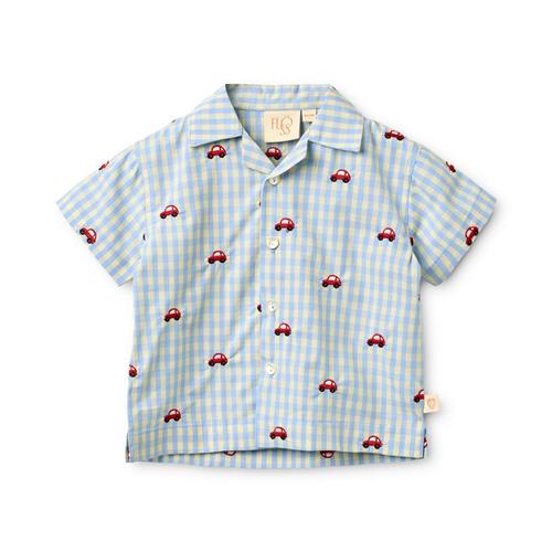 Flöss Albert Skjorte Blue Gingham  Blue Gingham 86 cm  Blå  86 cm  mand