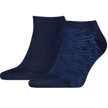 Tommy Hilfiger Strømper 2P Cotton Sneaker Socks Patterned Marineblå Str 39/42 Herre