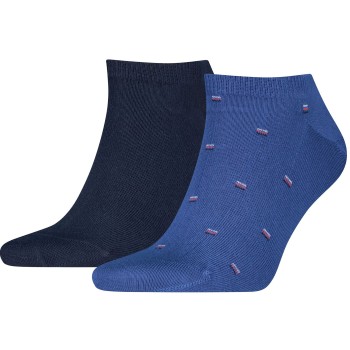 Tommy Hilfiger Strømper 2P Cotton Sneaker Socks Small Pattern Marine/Blå Str 43/46 Herre