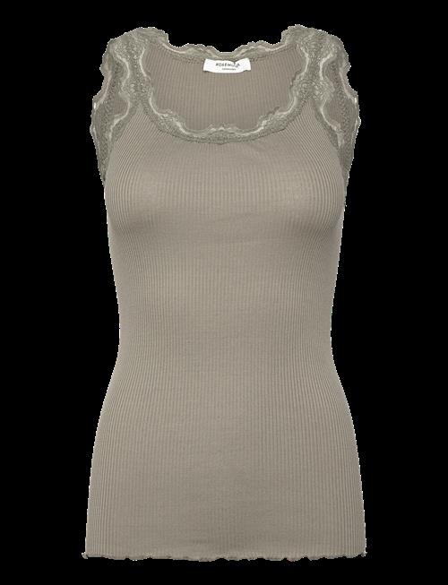 Rosemunde | Rwbabette Silk Sl U-Neck Long Lace