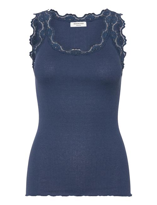 Rosemunde | Rwbabette Silk Sl U-Neck Lace Top | M
