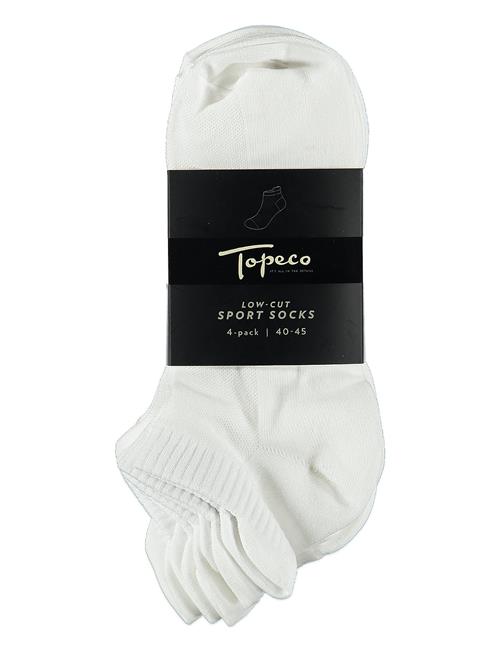 TOPECO | Sport Socks, Low-Cut 4-P, White 40/45 | 40-45