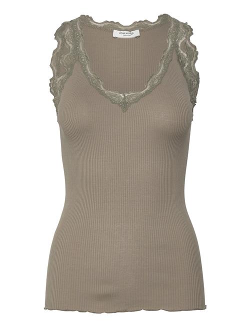 Rosemunde | Rwbeatha Silk Sl V-Neck Lace Top | XL