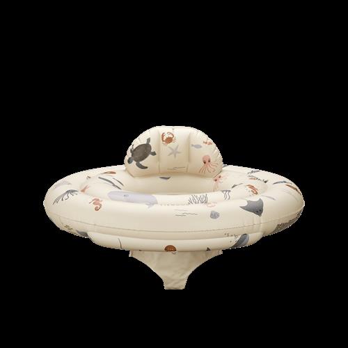 Liewood Dawn Baby-badesæde Med Tryk Sea Creature / Sandy  Sea Creature / Sandy-One Size  Creme  One Size  unisex