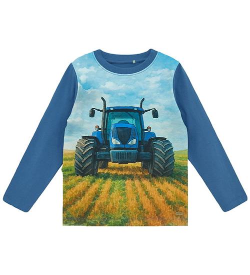 Minymo Bluse - Dutch Blue m. Traktor